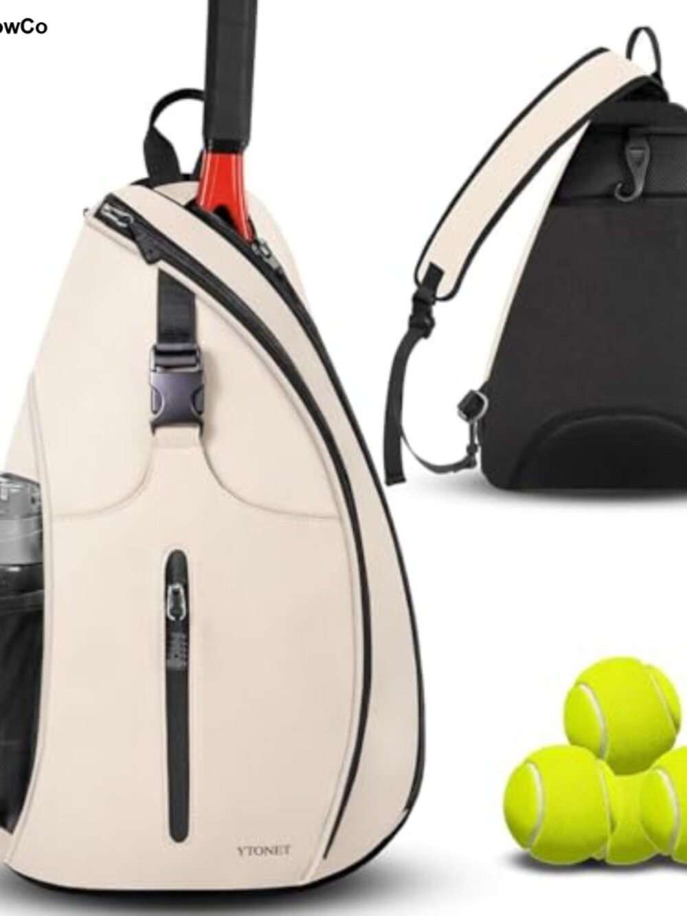 Tennis Sling Backpack Crossbody Bag with Adjustable Strap for Men Women